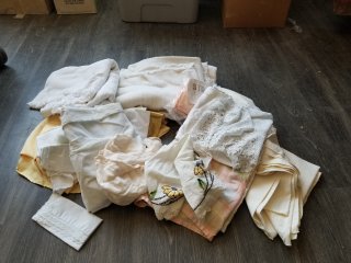 Box of linens and other 