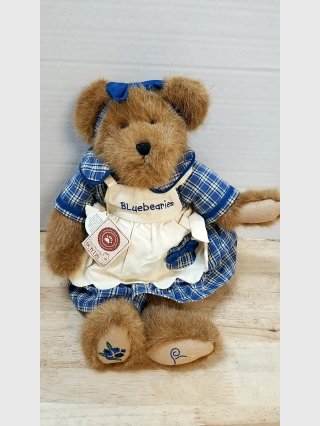 Boyds Blueberry Bears Plush Teddy, 14 in, exc cond