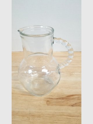 Clear Glass Pitcher with Handle 10 inch 
