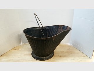 Vintage Black Metal Coal Scuttle