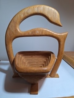 Wood collapsible bowl, 11 x 9 inch 