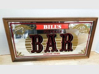 Bill\'s Private Bar Mirror Sign, 20 in