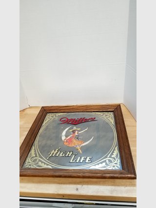 1980 Miller high life mirror, 19 by 19 inch