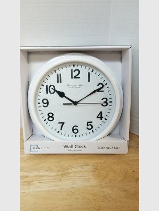 Mainstays White Wall Clock 8.78\"