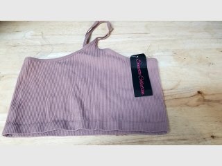 Suzette Collection Ribbed Mauve Bralette
