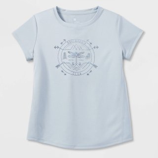 New Girls\' Short Sleeve \'Explorers Club\' Gra, S 6/6X