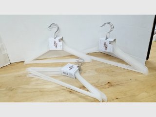 White Plastic Hangers Lot, 9 total 