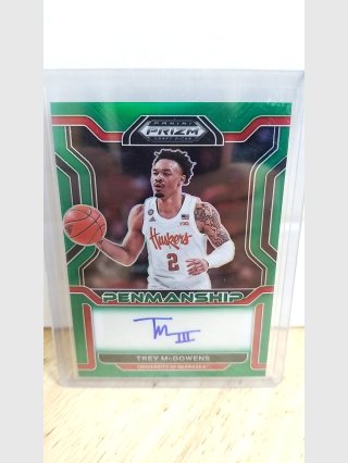 Trey McGowens Prizm Penmanship Autographed Card
