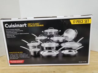 New cuisinart 17 piece chefs classic stainless cookware 
