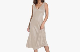 Satin V Neck Backless Midi Dresses for Satin V Neck Back Long Dress, new la
