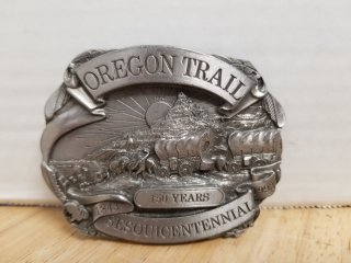 Oregon Trail Days pewter belt buckle