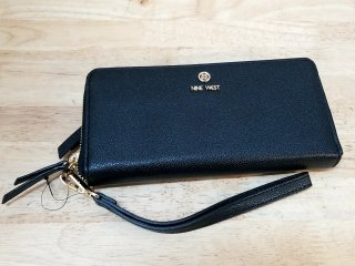 New Black Leather Wristlet Wallet