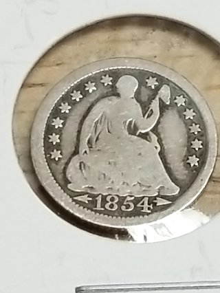 1854 Seated Liberty Silver Half Dime