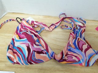 New Colorful patterned bikini top, XL 16-18