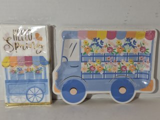 New Hello Spring matching napkin and plate settings 