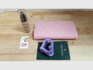Pink Wallet, Hair Clip & Foundation