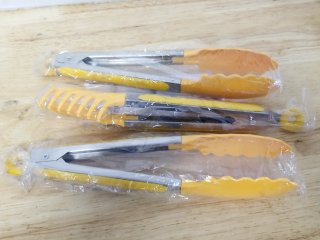 New Yellow and Silver Tongs Set