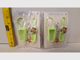 Lime Green Lip Balm holder, Keychain, sanitizer holder, silicone