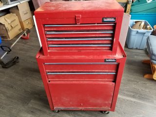 2 piece rolling toolbox, 44 by 28 by 15 inch
