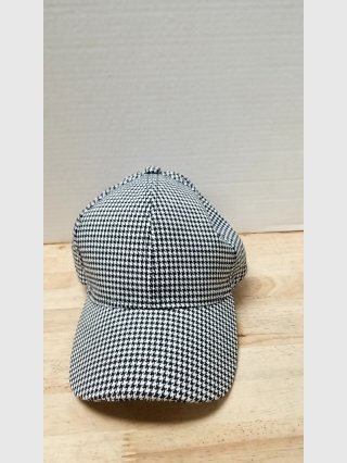 Black & White Houndstooth Baseball Cap