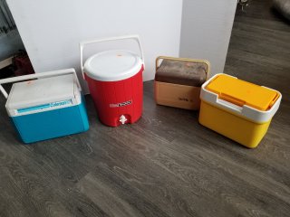 Coolers, tallest approx 15 inch