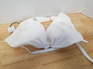 New White Ribbed Bra, 38D