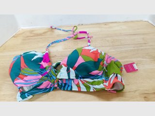 Colorful Tropical Print Bikini Top xl 12-14