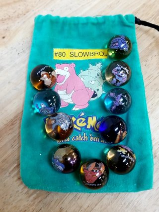 Vintage #80 Slowbro Pokemon Marbles, 1990s, great cond.