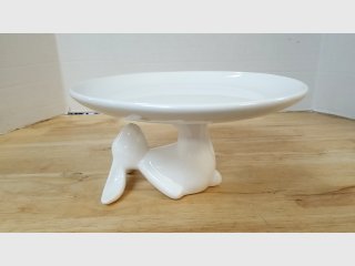 Porcelain Bunny cake plate 10 by 5 inch 