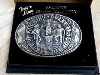 Wyoming State Seal Belt Buckle
