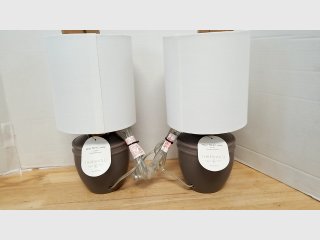 New Pair of Mini Table Lamps, 14 inch tall