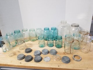 Vintage canning jars/lids 
