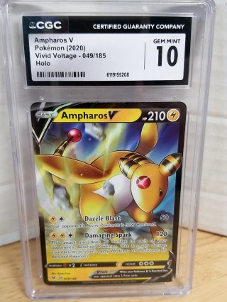 Ampharos V Pokemon Card in CGC Case