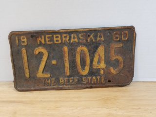 1960 Nebraska license plate