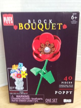 New Red Poppy Block Bouquet Set