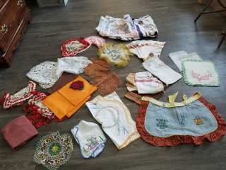 Dollies and embroidered linens 