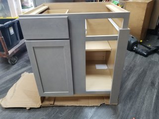 Reversible blind corner cabinet,  approx 36 by 31 by 25 inch