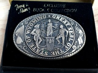 Wyoming State Seal Belt Buckle