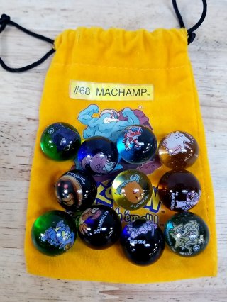 Pokemon Marbles, #68 Machamp, Vintage,  90s, VG cond
