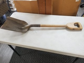 Wood handled shovel, 40 by 9 inch