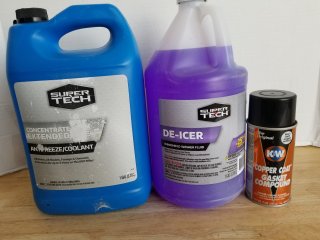 Antifreeze/coolant, de-icer, copper coat