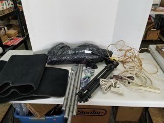 VEHICLE mats, windchime, power strips, tripod 