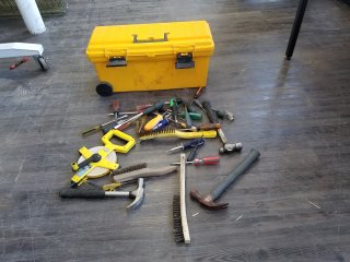 ROLLING toolbox with tools, 24 by 11 by 10 inch
