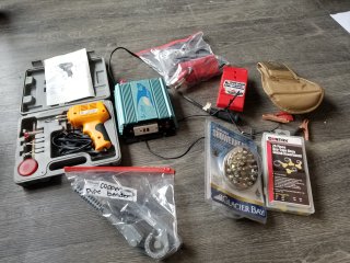 SOLDERING gun, clamps, pipe bender, other