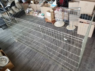 Portable dog fence, approx 6 ft by 3 ft by 2 foot