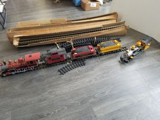 BACHMANN model trains/track, largest train car 16 by 7 by 5 inch