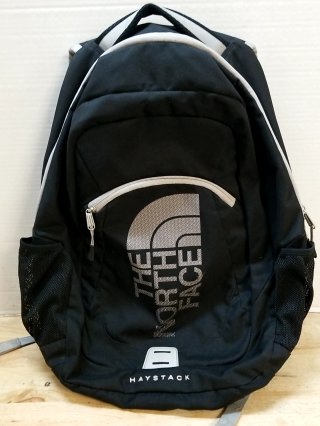 Black Backpack with White Accents, Good cond
