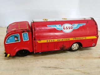 Antique Red Tin Esso Toy Truck, 9 in
