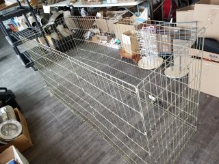 Portable dog fence, approx 6 ft by 3 ft by 2 foot