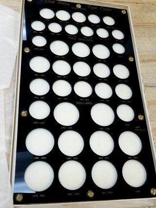 Vintage hard plastic type coin display